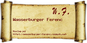 Wasserburger Ferenc névjegykártya