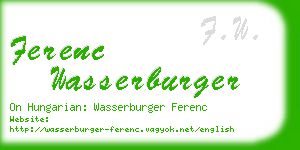 ferenc wasserburger business card